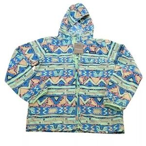 Patagonia Baggies Jacket Kids XL Green High Hopes Geo Salamander Windbreaker New
